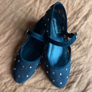 Jeffrey Campbell x Anthropologie Black Studded Mary Jane Shoes 7.5